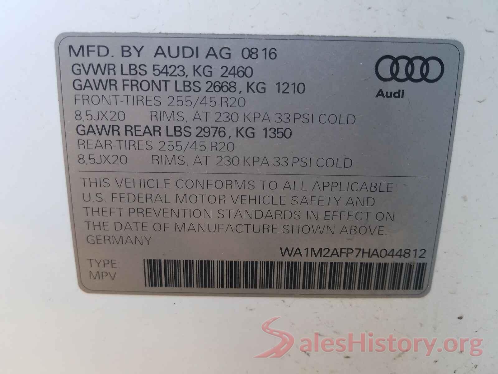 WA1M2AFP7HA044812 2017 AUDI Q5