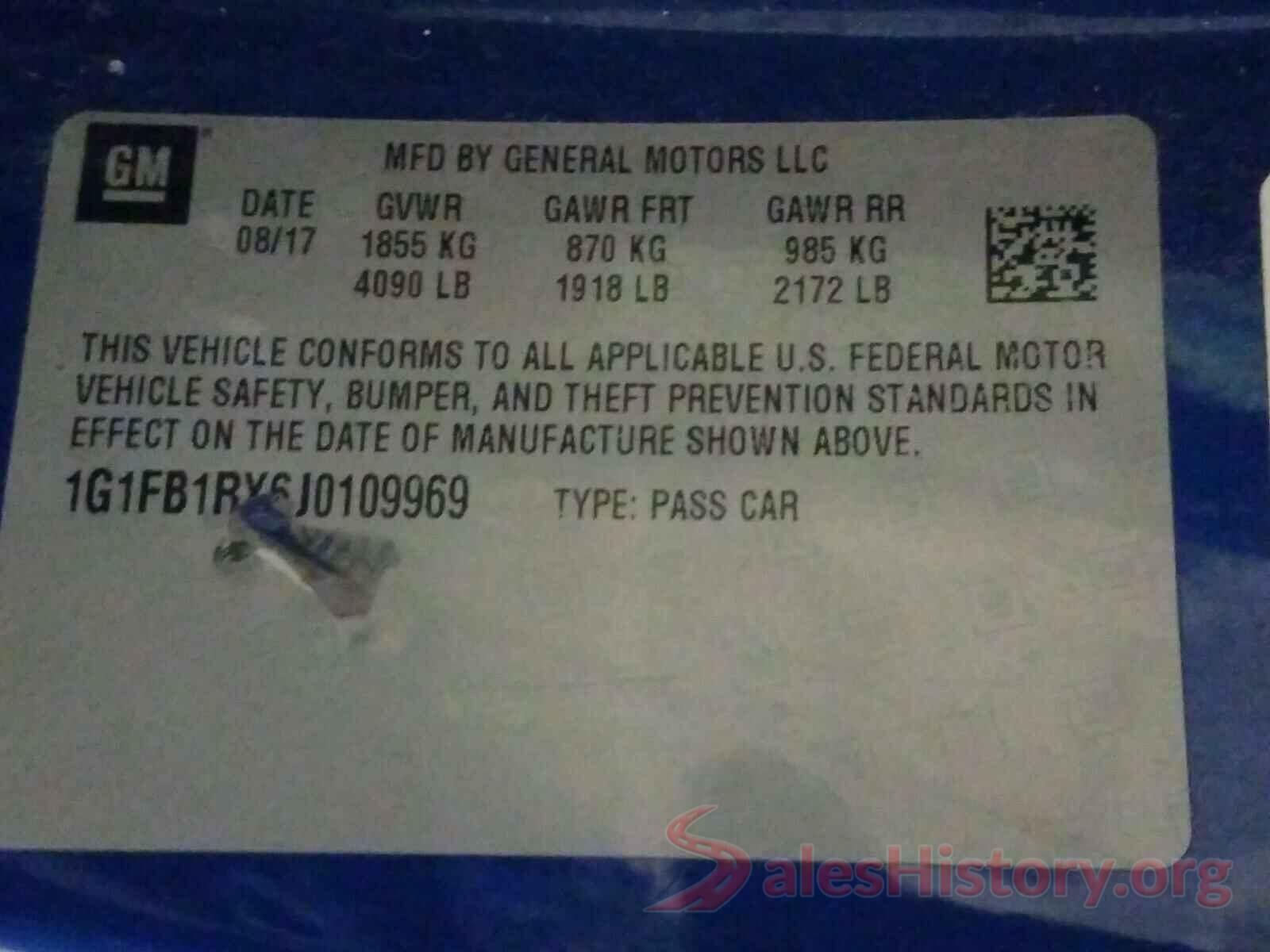 1G1FB1RX6J0109969 2018 CHEVROLET CAMARO