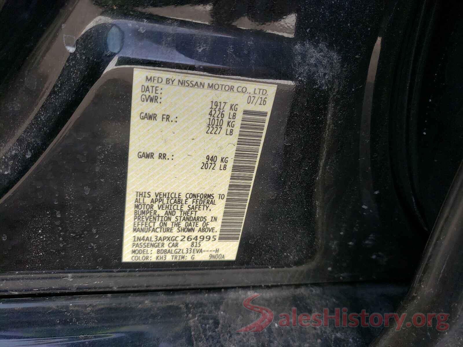 1N4AL3APXGC264995 2016 NISSAN ALTIMA