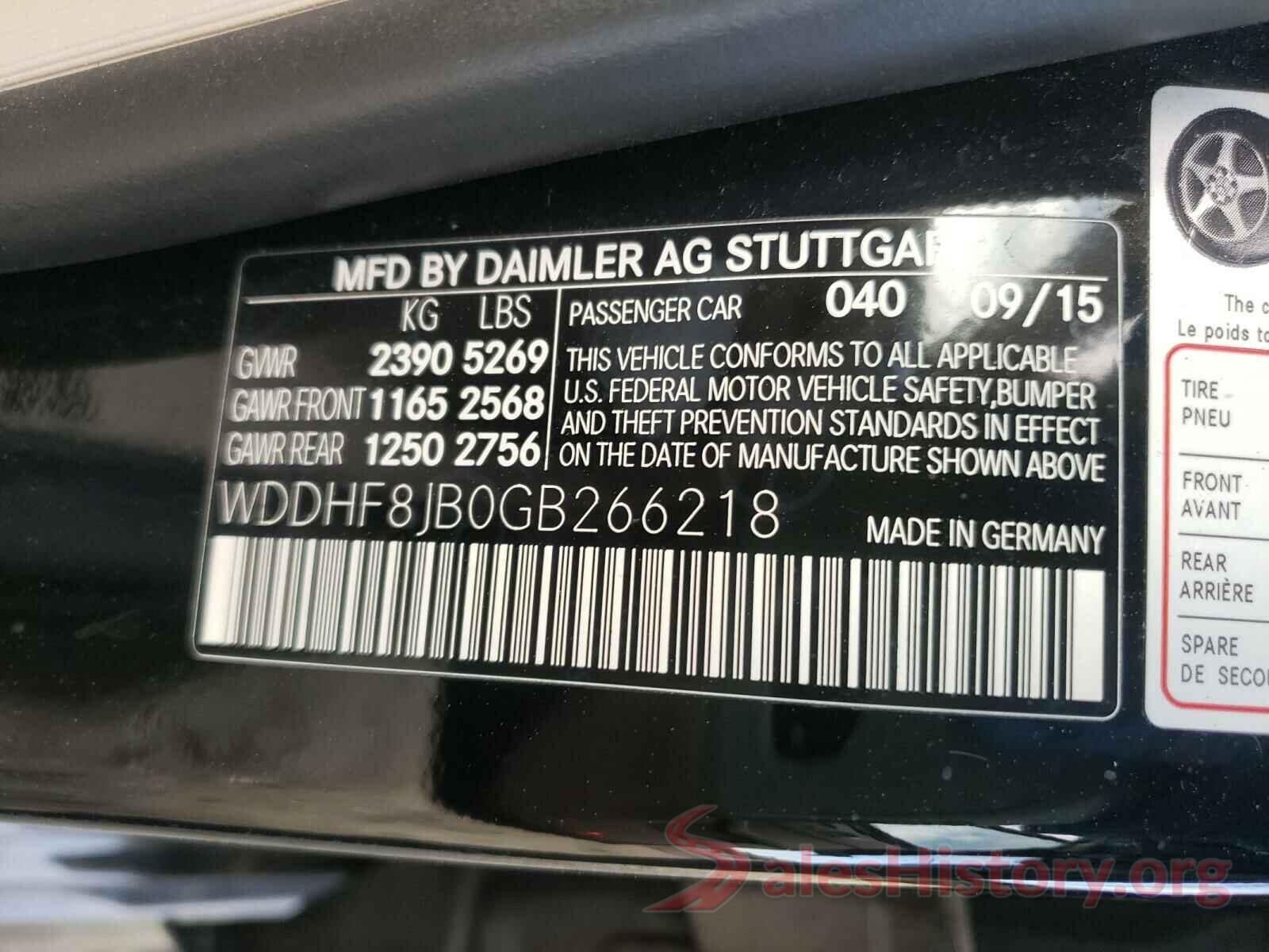 WDDHF8JB0GB266218 2016 MERCEDES-BENZ E CLASS