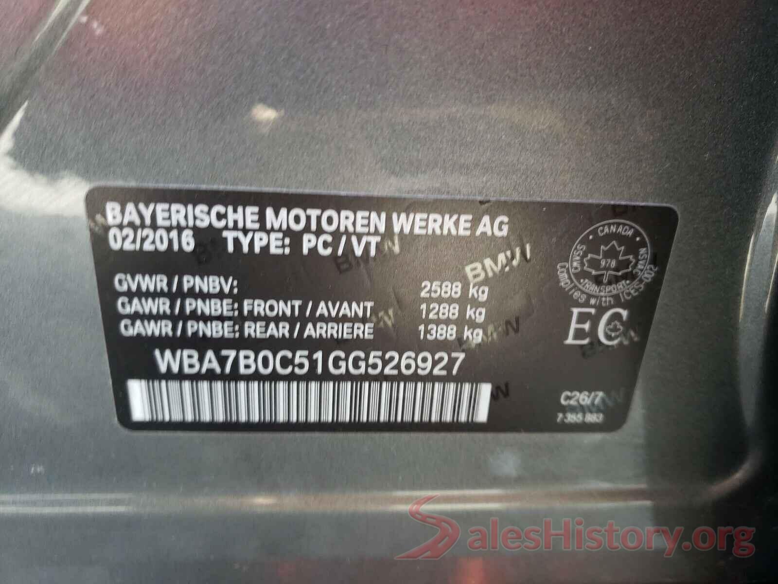 WBA7B0C51GG526927 2016 BMW 7 SERIES