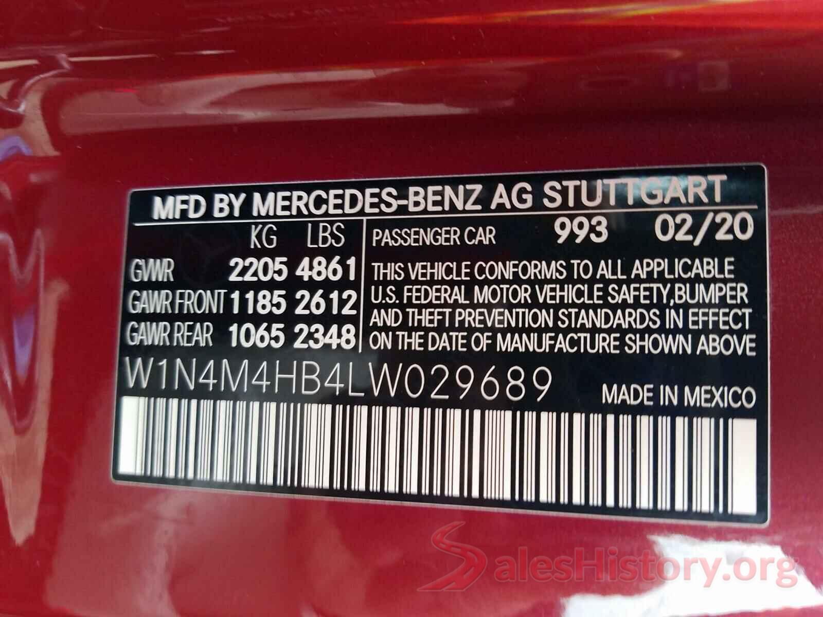 W1N4M4HB4LW029689 2020 MERCEDES-BENZ G CLASS