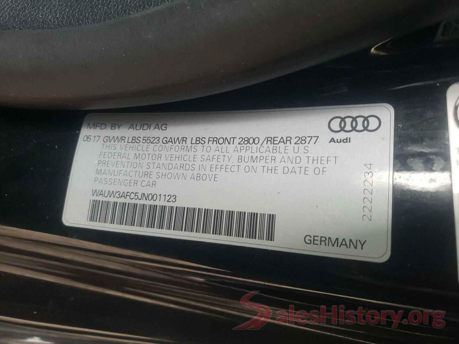 WAUW3AFC5JN001123 2018 AUDI A7