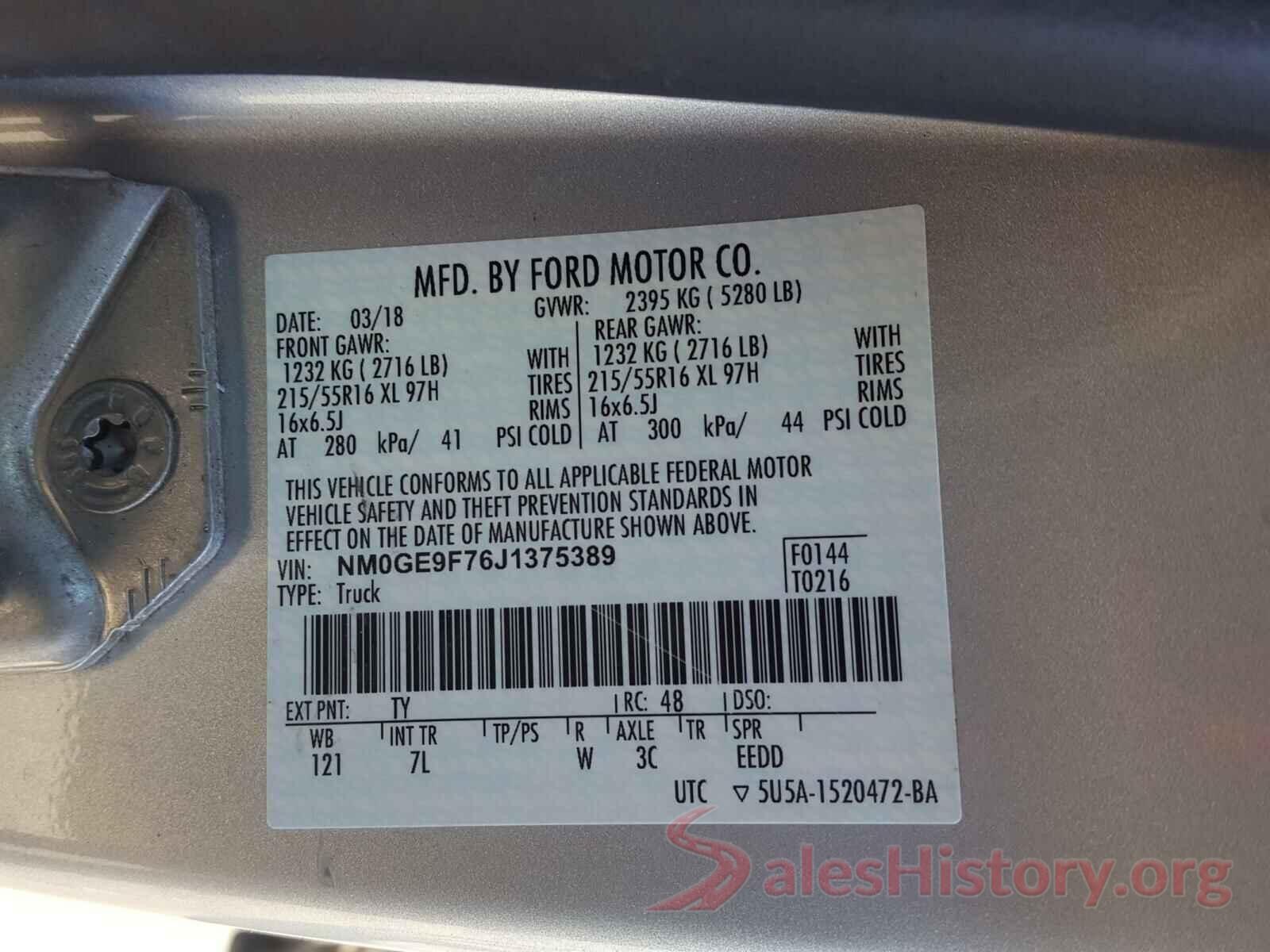 NM0GE9F76J1375389 2018 FORD TRANSIT CO