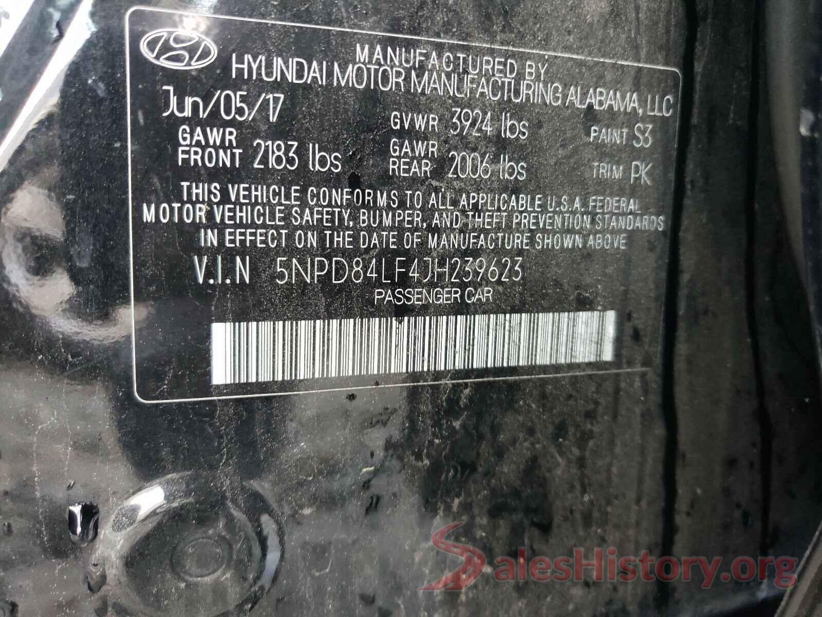 5NPD84LF4JH239623 2018 HYUNDAI ELANTRA