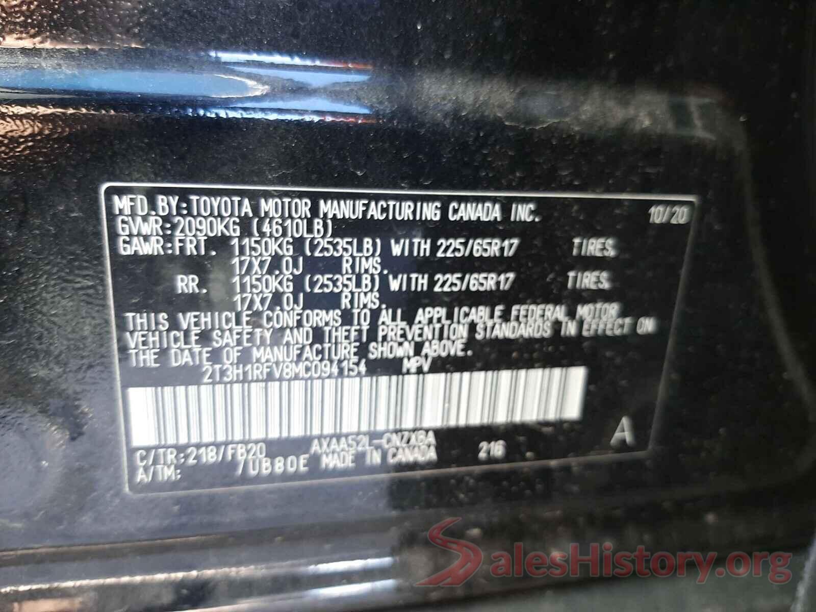 2T3H1RFV8MC094154 2021 TOYOTA RAV4