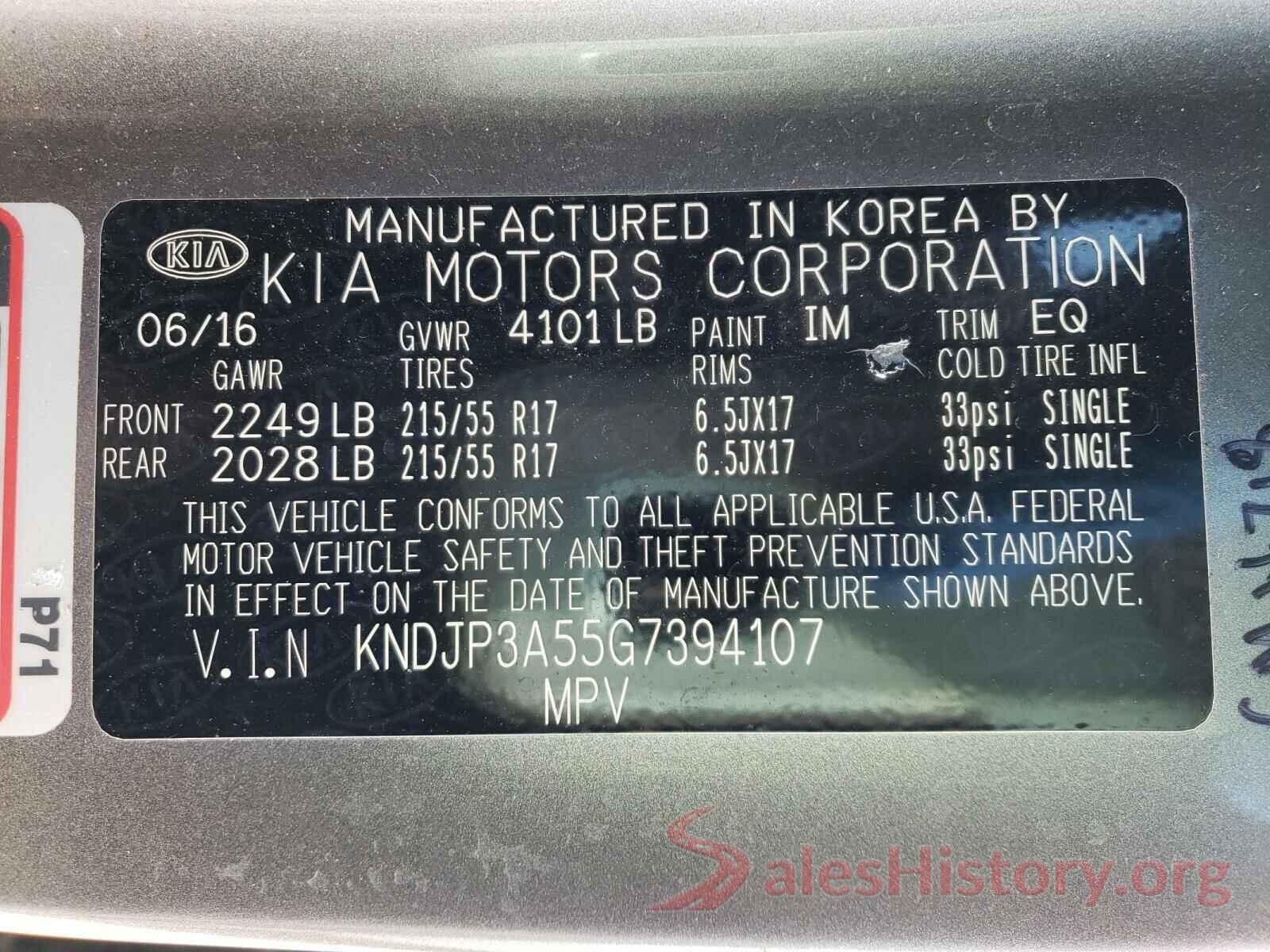 KNDJP3A55G7394107 2016 KIA SOUL