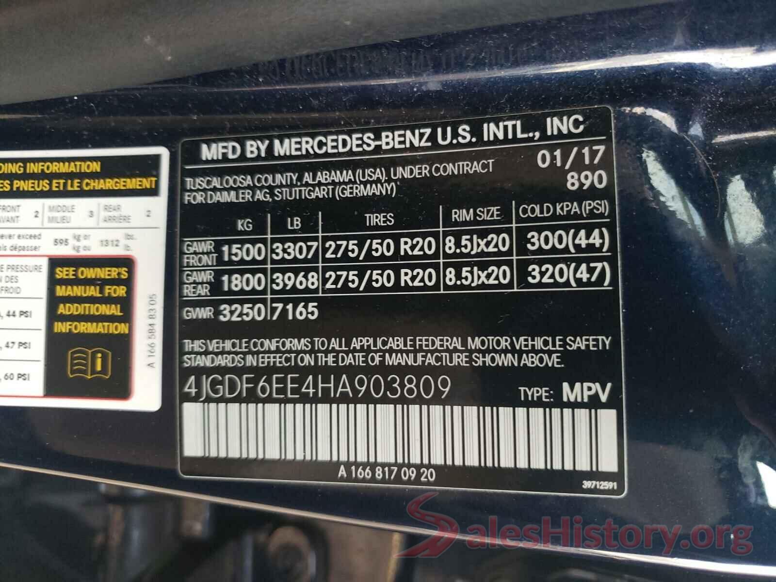 4JGDF6EE4HA903809 2017 MERCEDES-BENZ G CLASS