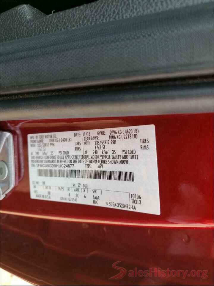 1FMCU0GD9HUC24877 2017 FORD ESCAPE