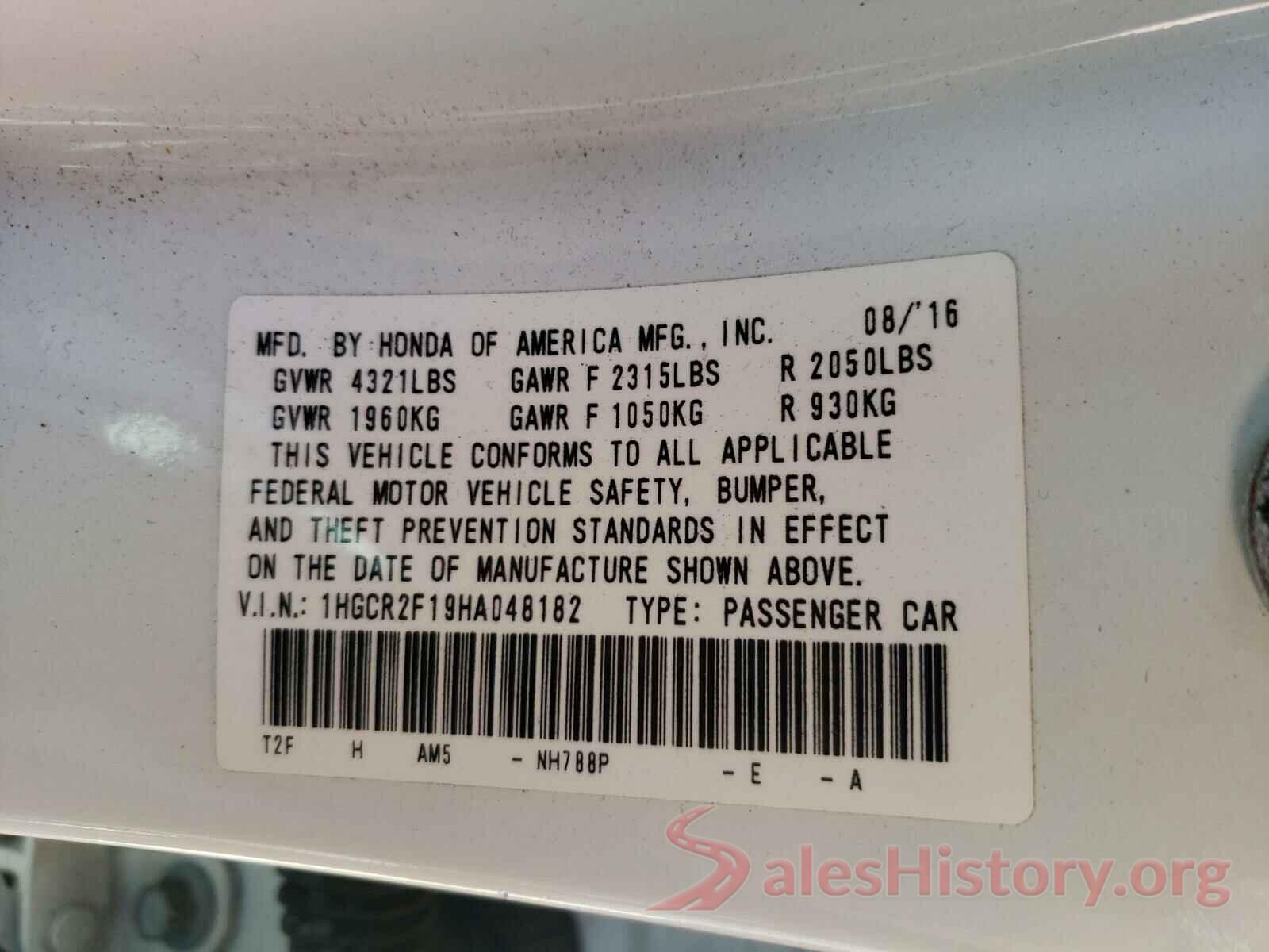 1HGCR2F19HA048182 2017 HONDA ACCORD