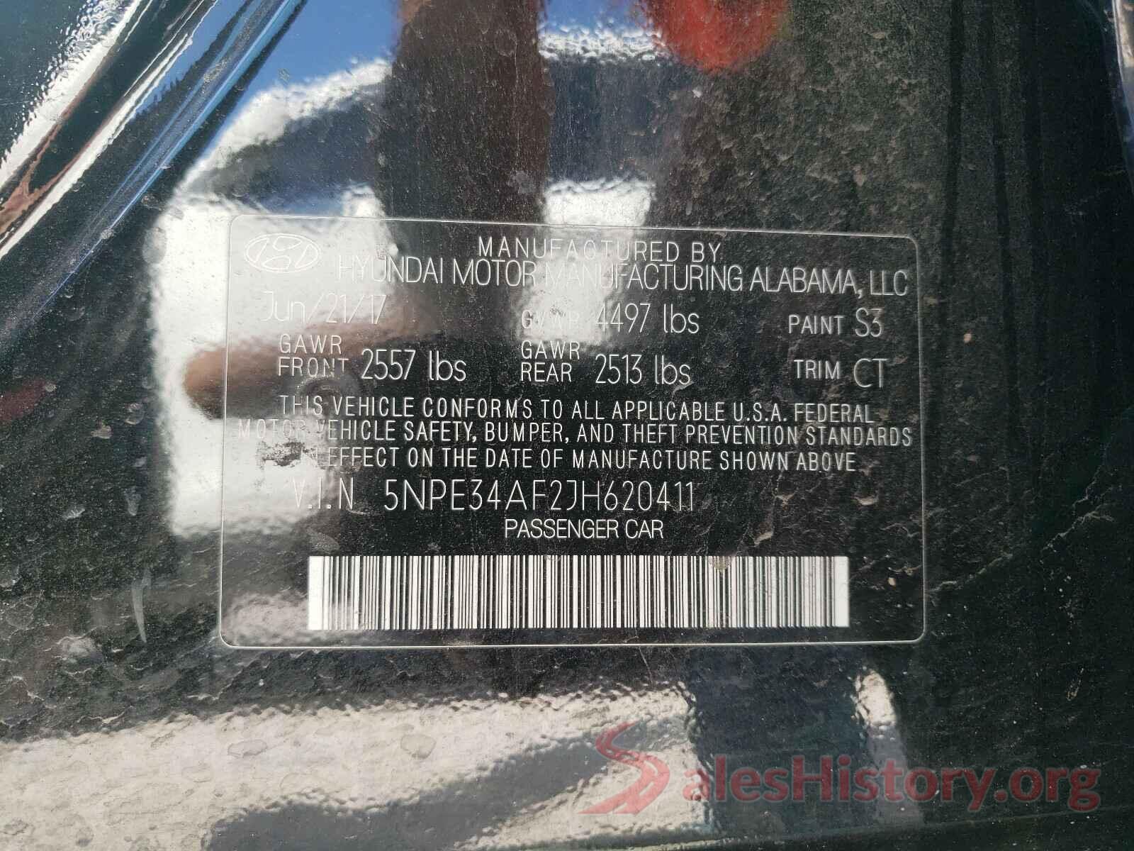 5NPE34AF2JH620411 2018 HYUNDAI SONATA