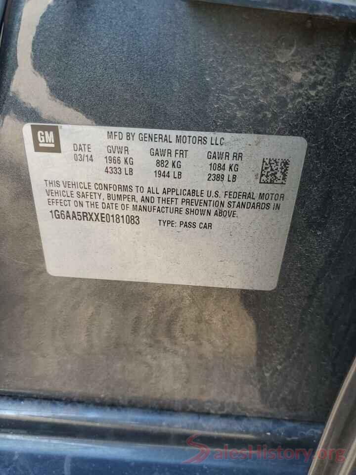 1G6AA5RXXE0181083 2014 CADILLAC ATS