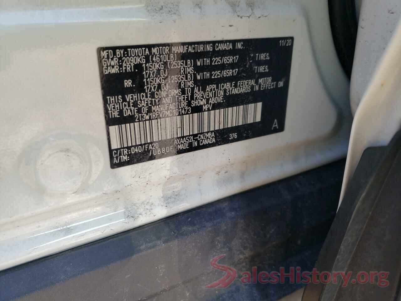 2T3W1RFV7MC101473 2021 TOYOTA RAV4