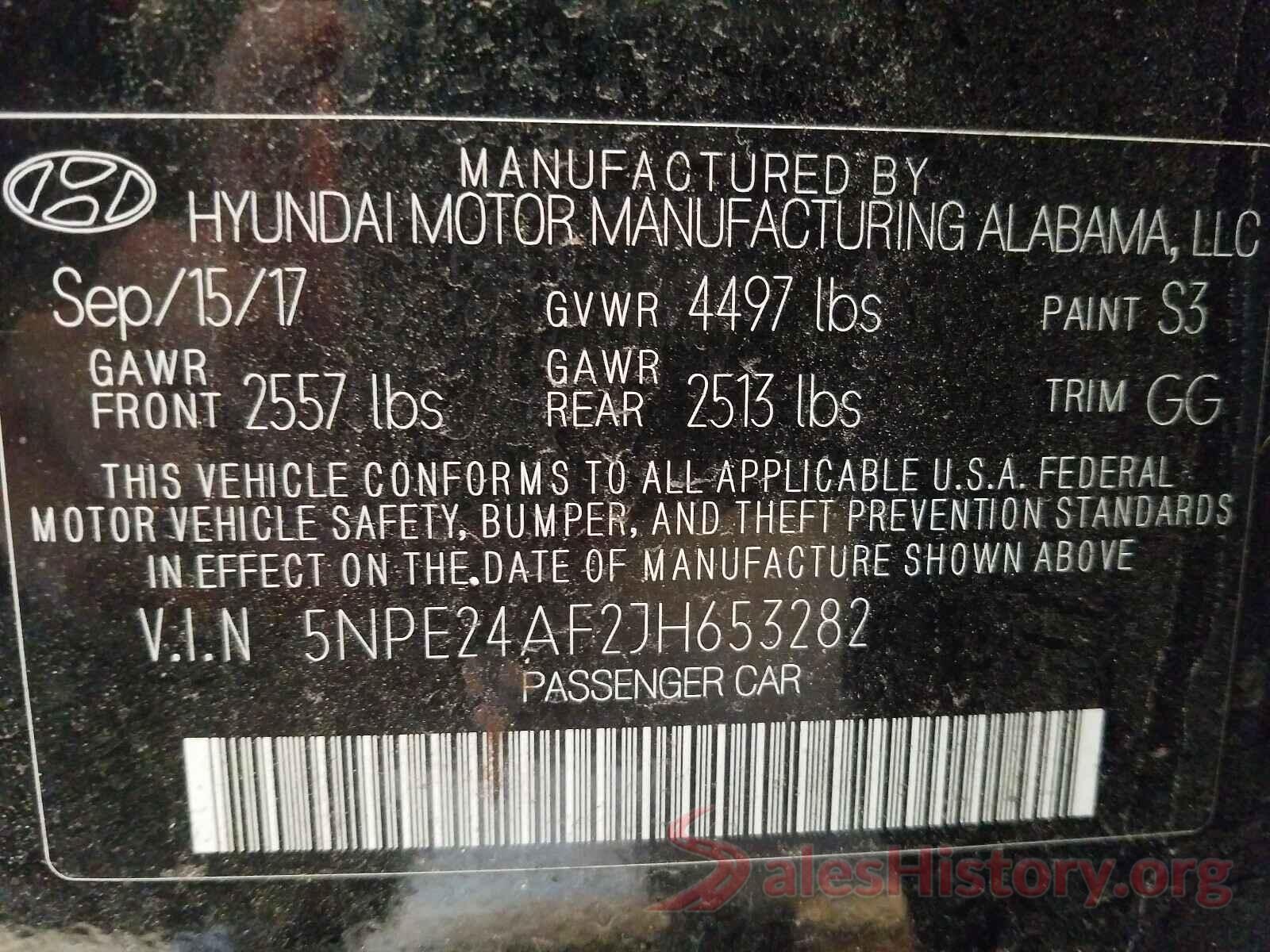 5NPE24AF2JH653282 2018 HYUNDAI SONATA