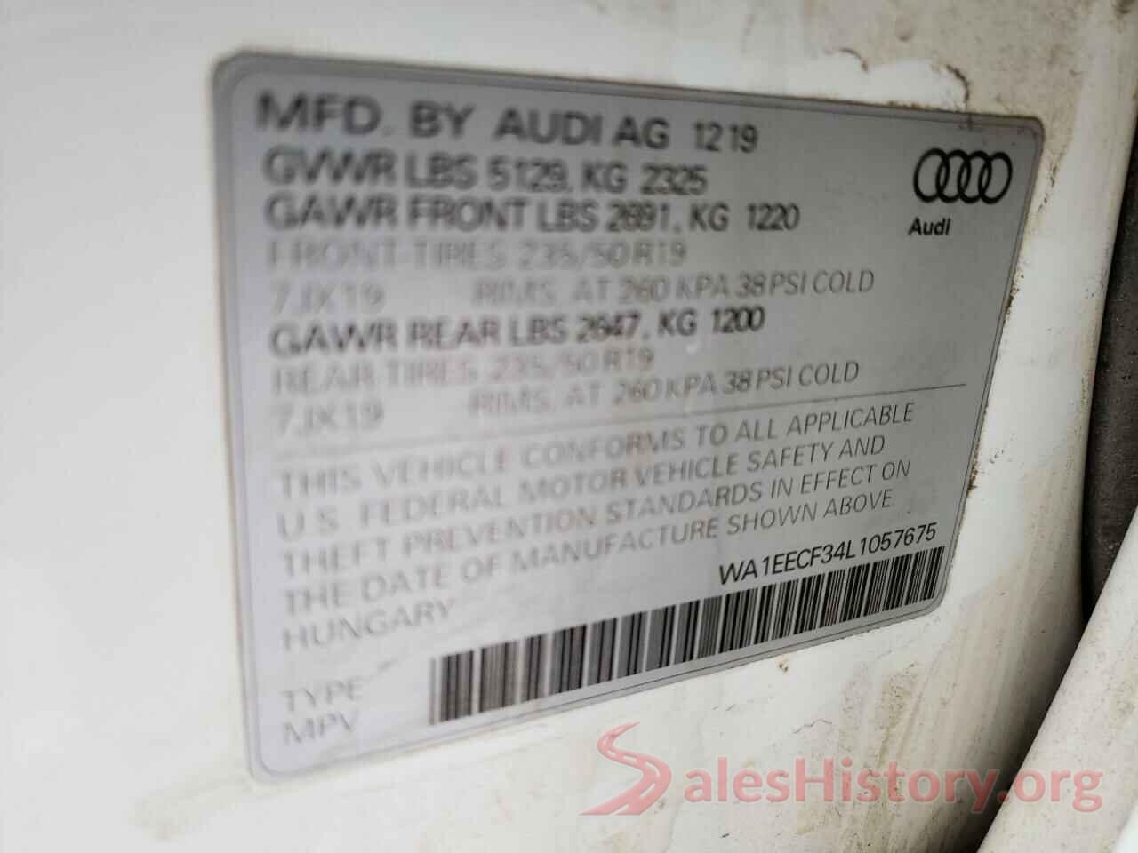 WA1EECF34L1057675 2020 AUDI Q3