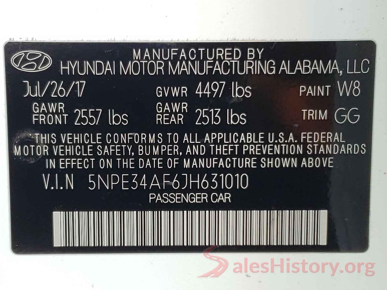 5NPE34AF6JH631010 2018 HYUNDAI SONATA