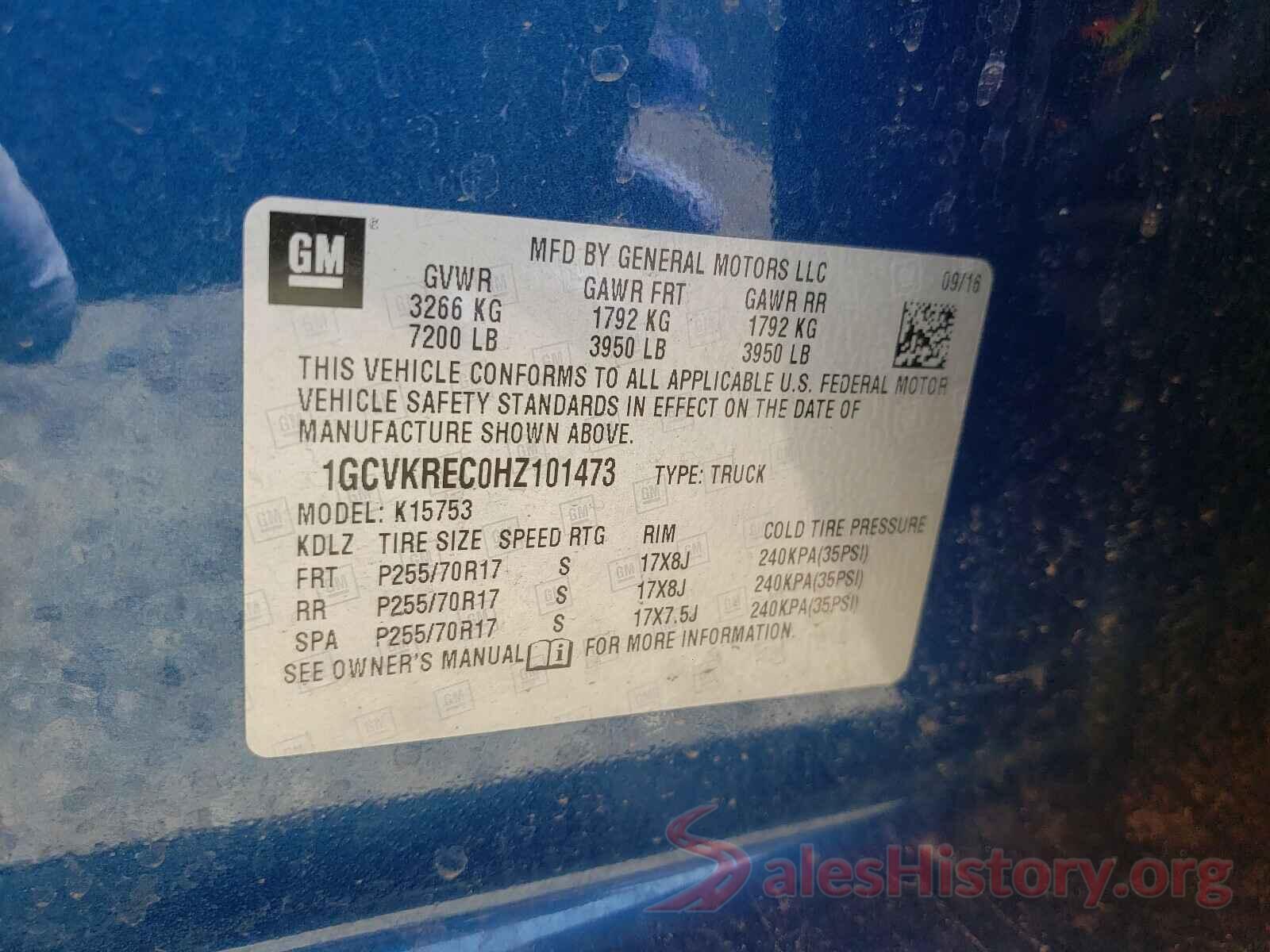 1GCVKREC0HZ101473 2017 CHEVROLET SILVERADO