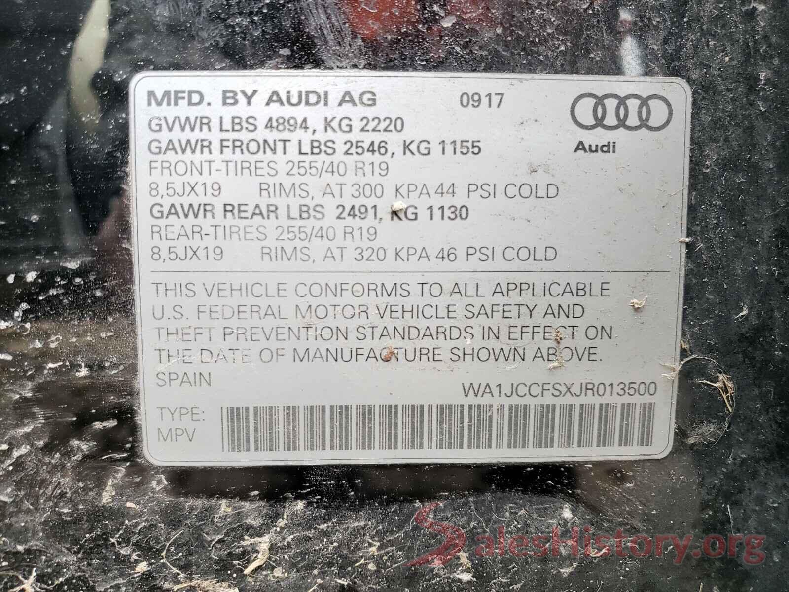 WA1JCCFSXJR013500 2018 AUDI Q3