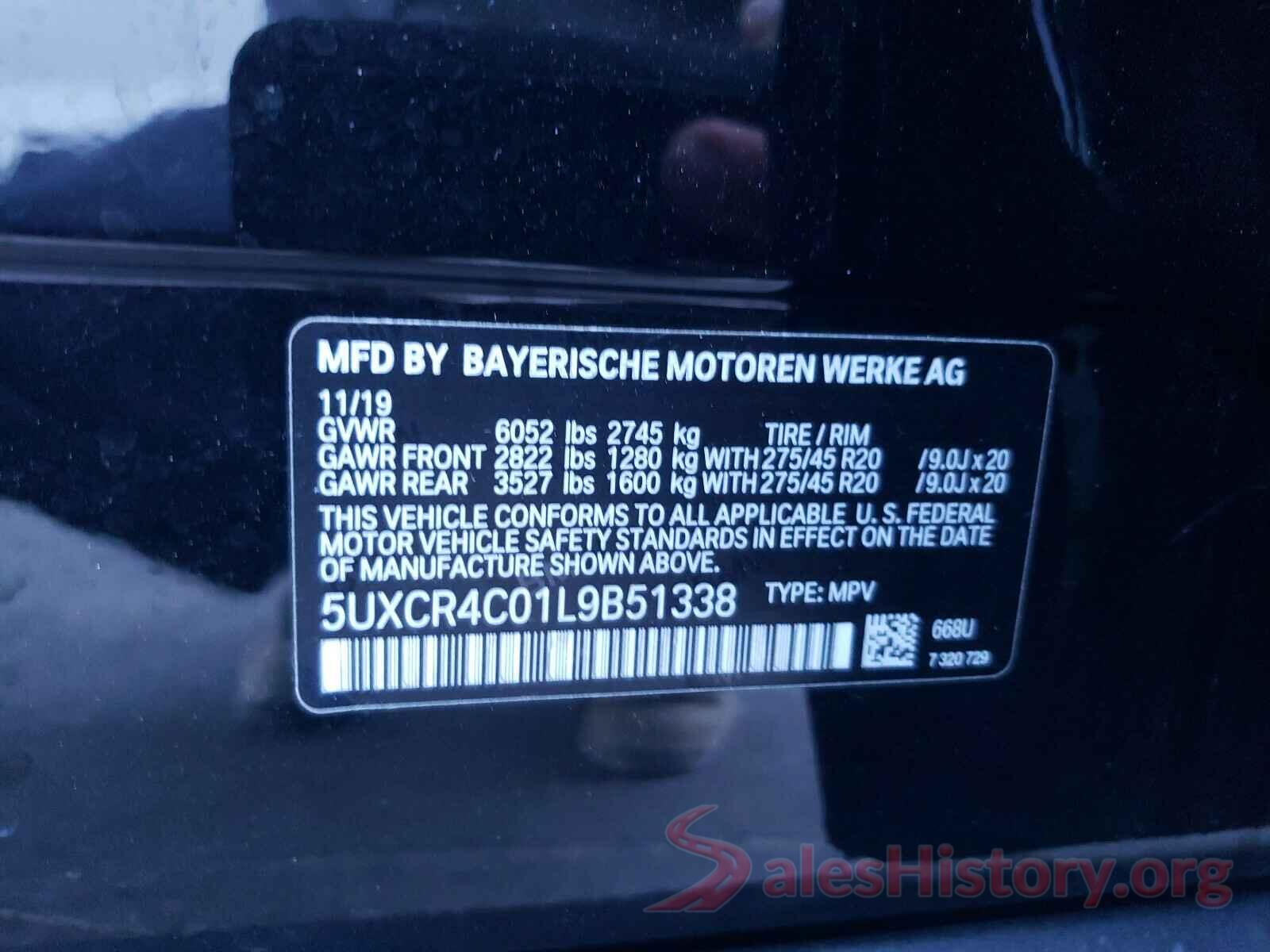 5UXCR4C01L9B51338 2020 BMW X5