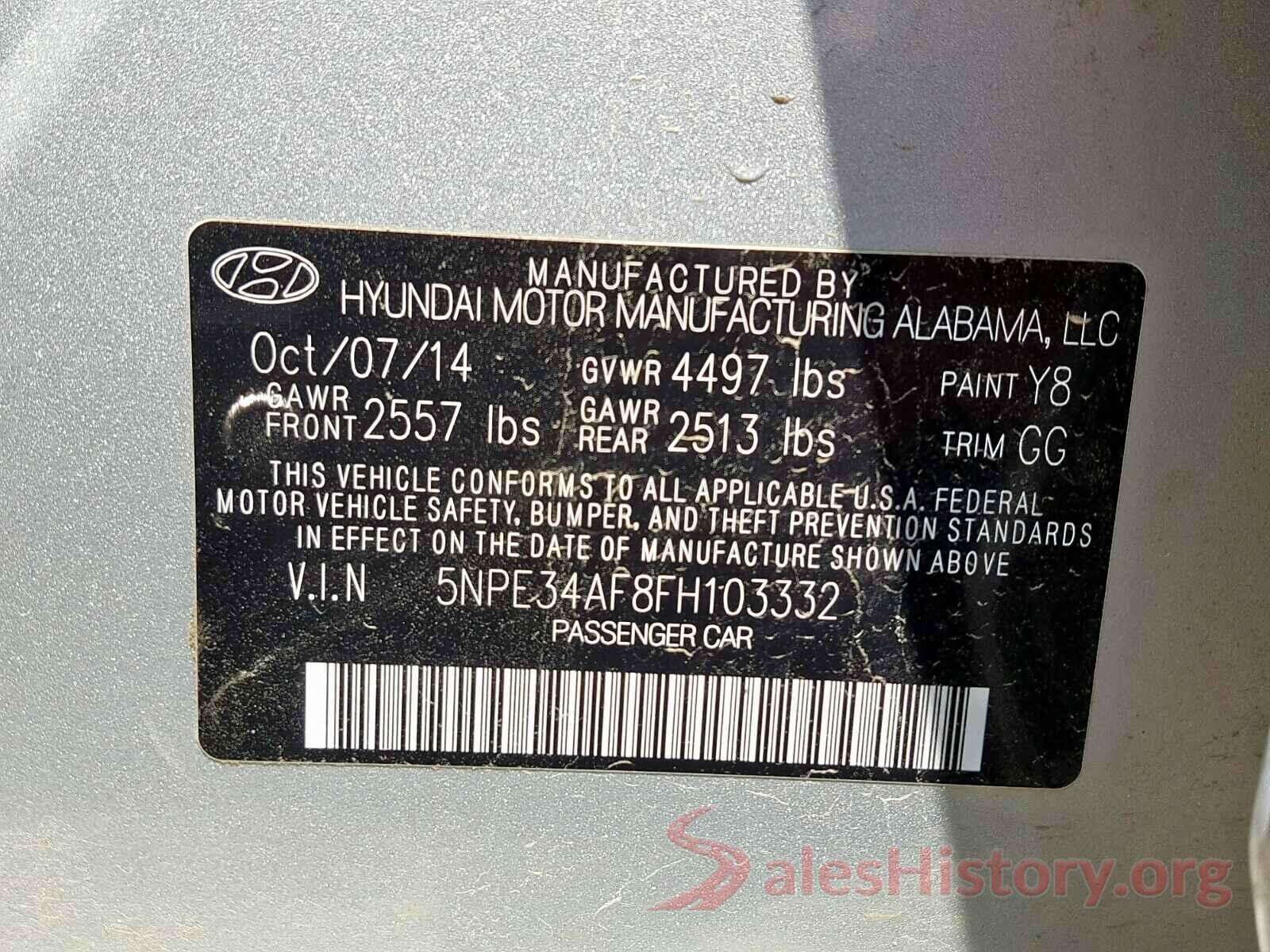 5NPE34AF8FH103332 2015 HYUNDAI SONATA