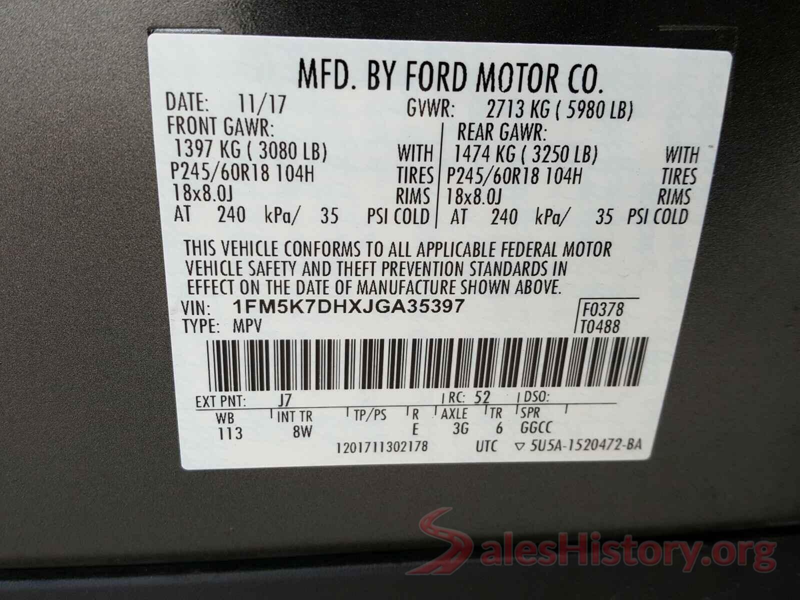 1FM5K7DHXJGA35397 2018 FORD EXPLORER