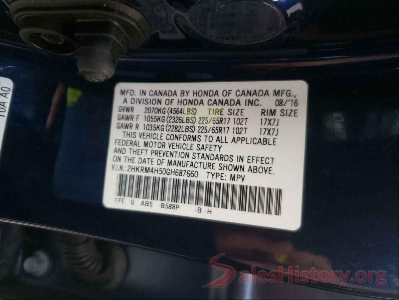 2HKRM4H50GH687660 2016 HONDA CRV