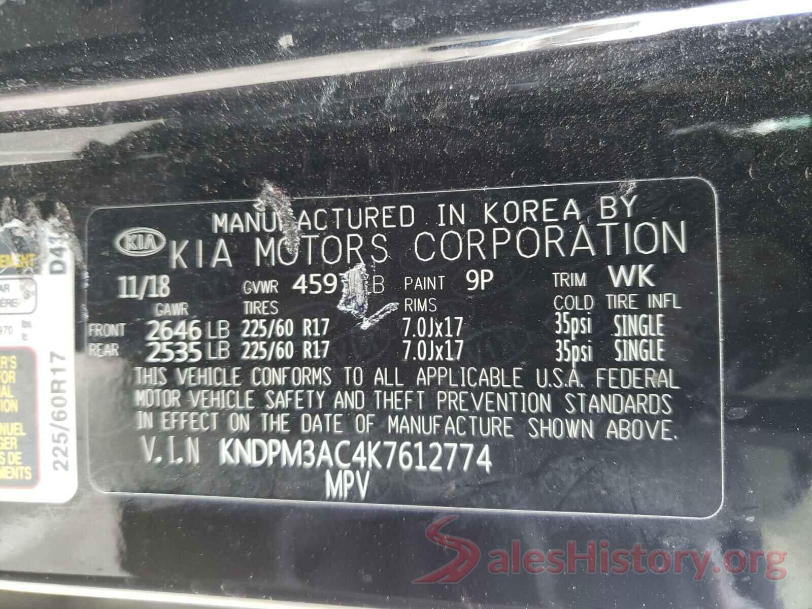 KNDPM3AC4K7612774 2019 KIA SPORTAGE