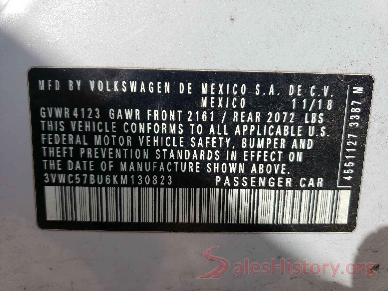 3VWC57BU6KM130823 2019 VOLKSWAGEN JETTA