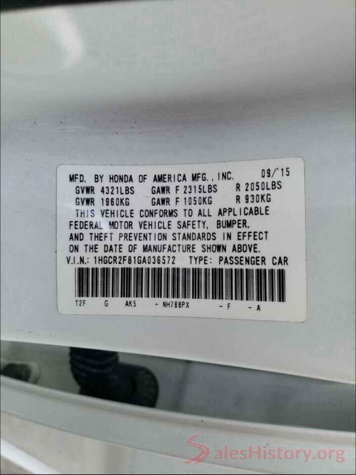 1HGCR2F81GA036572 2016 HONDA ACCORD