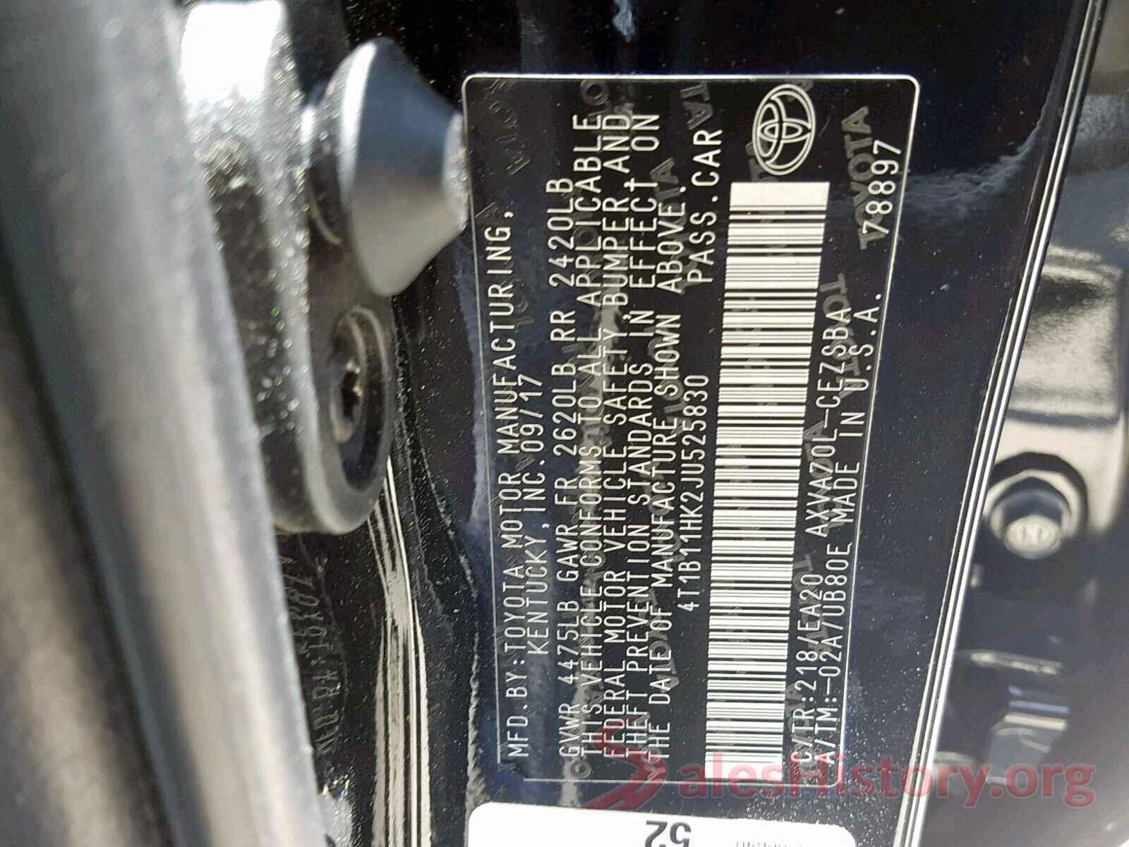 4T1B11HK2JU525830 2018 TOYOTA CAMRY