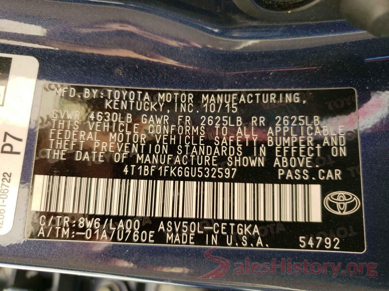 4T1BF1FK6GU532597 2016 TOYOTA CAMRY