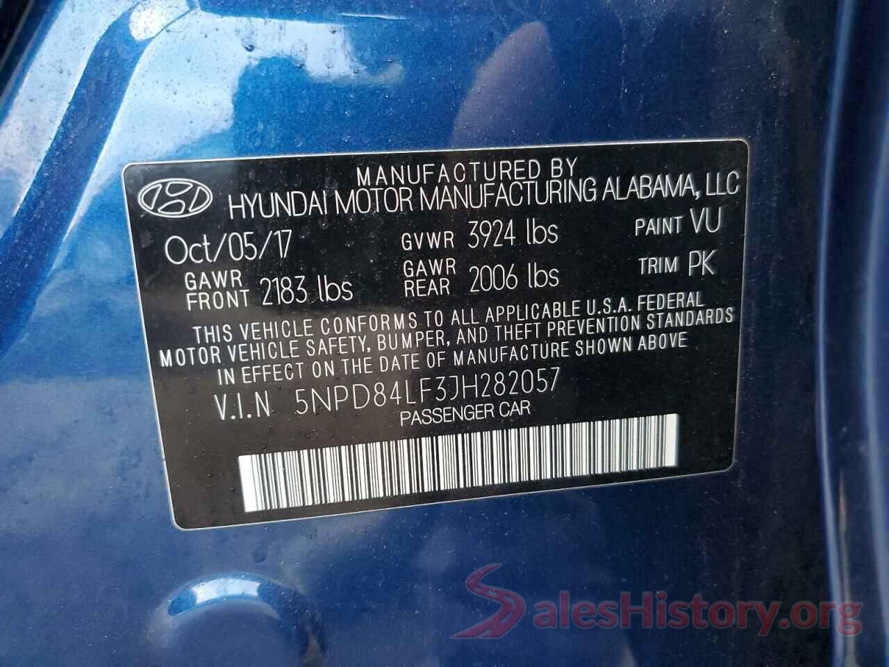 5NPD84LF3JH282057 2018 HYUNDAI ELANTRA