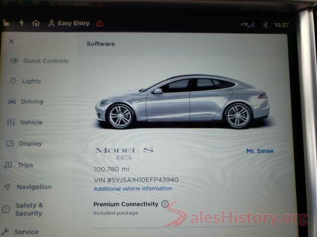 5YJSA1H10EFP43940 2014 TESLA MODEL S