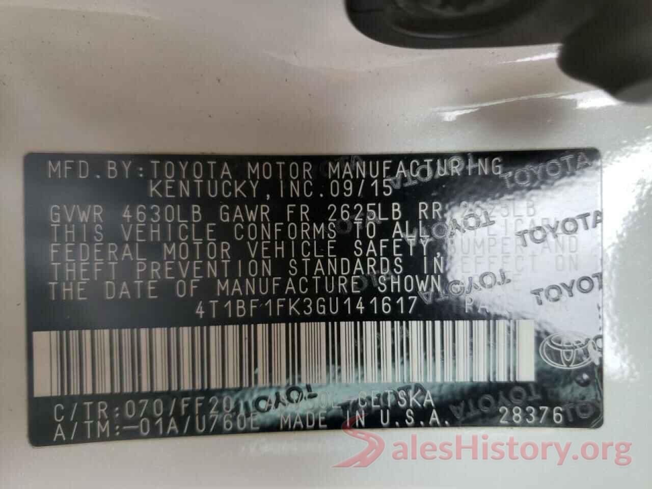 4T1BF1FK3GU141617 2016 TOYOTA CAMRY