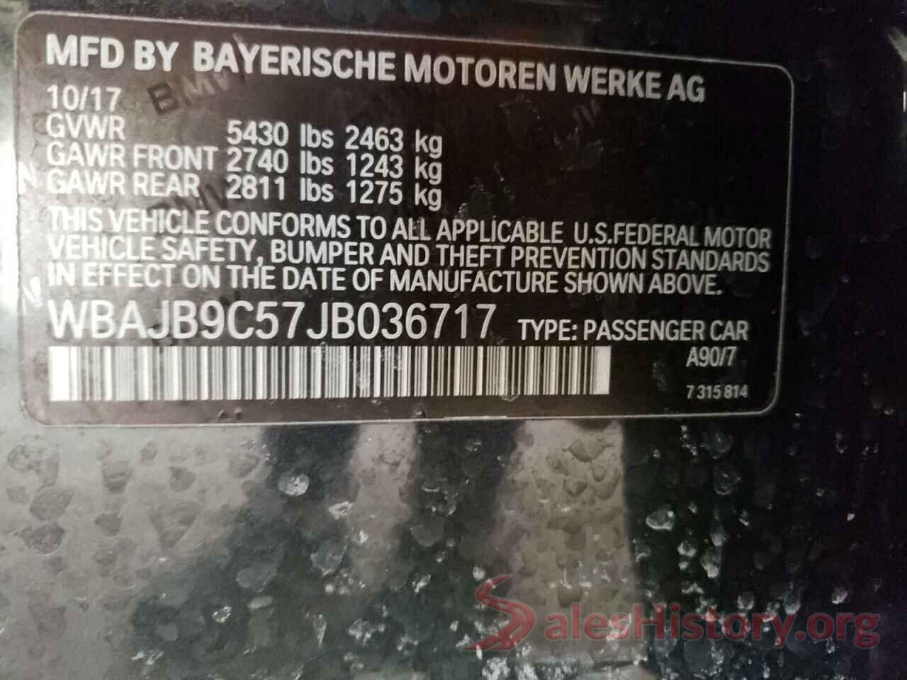 WBAJB9C57JB036717 2018 BMW M5