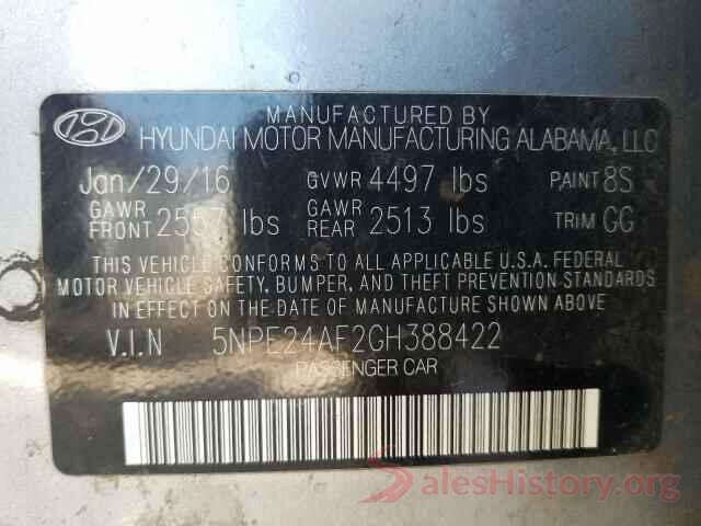 5NPE24AF2GH388422 2016 HYUNDAI SONATA