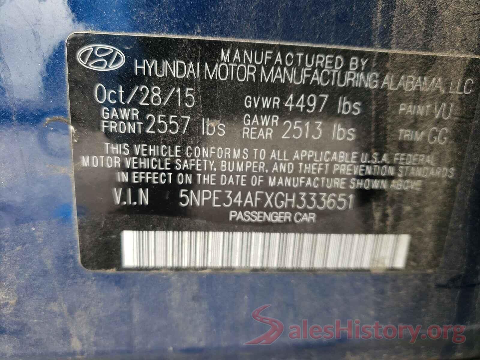 5NPE34AFXGH333651 2016 HYUNDAI SONATA