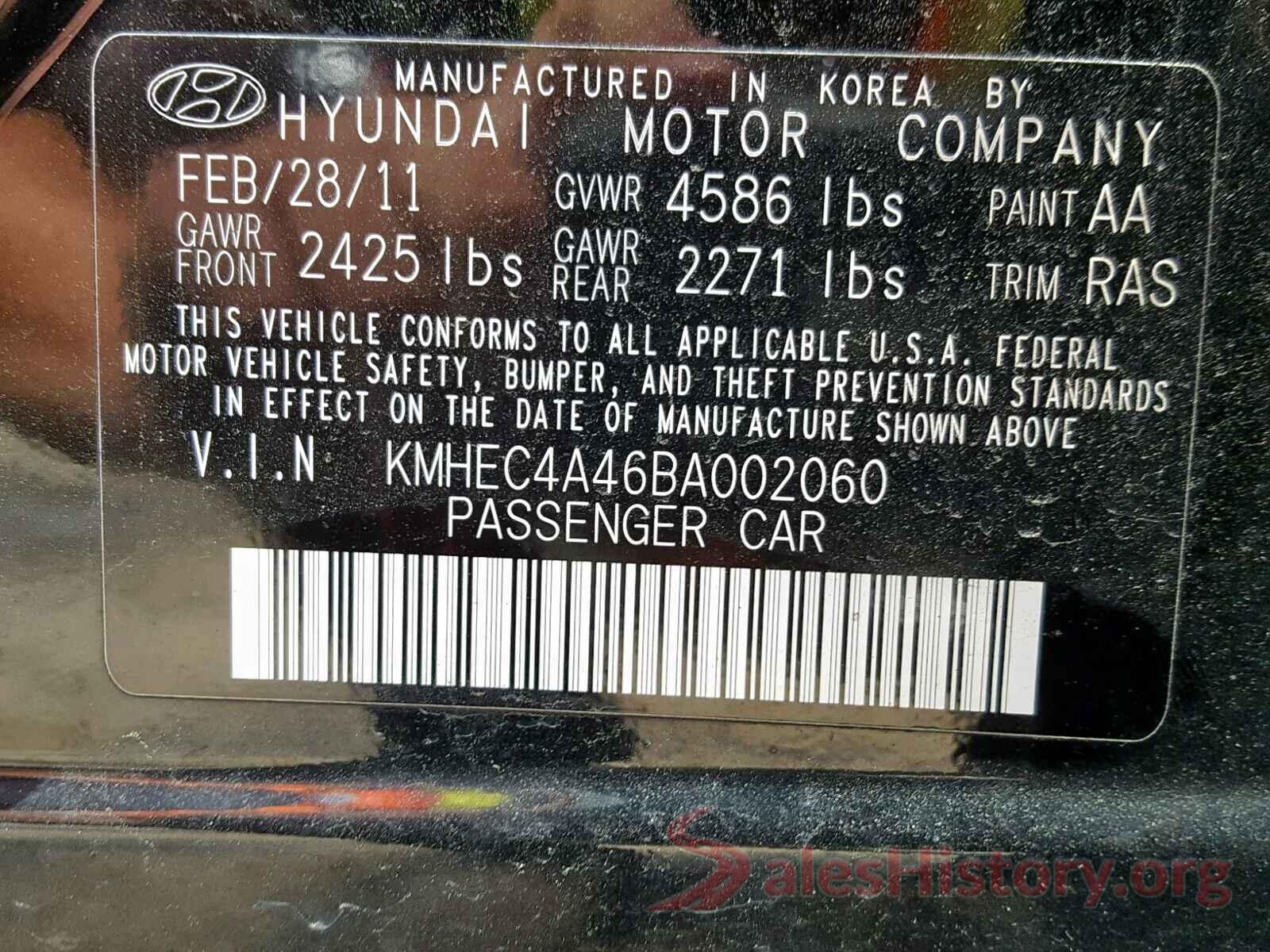 KMHEC4A46BA002060 2011 HYUNDAI SONATA