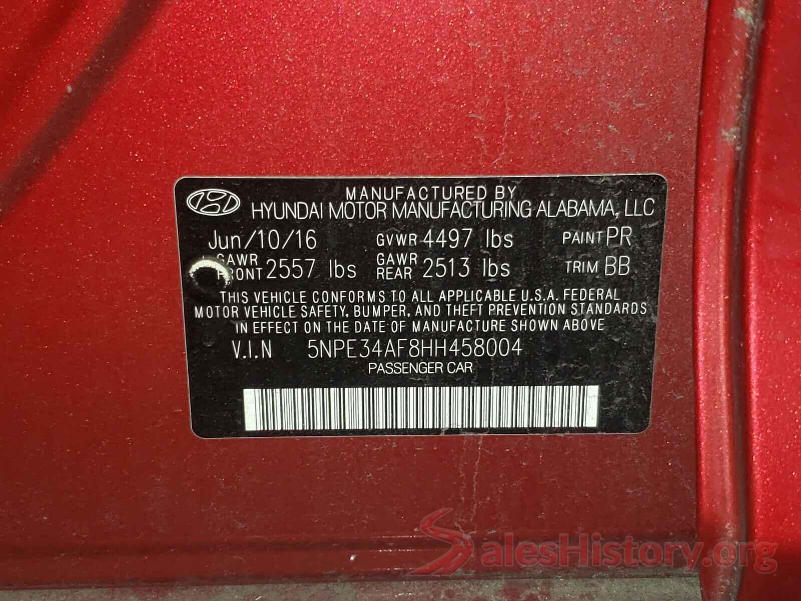 5NPE34AF8HH458004 2017 HYUNDAI SONATA