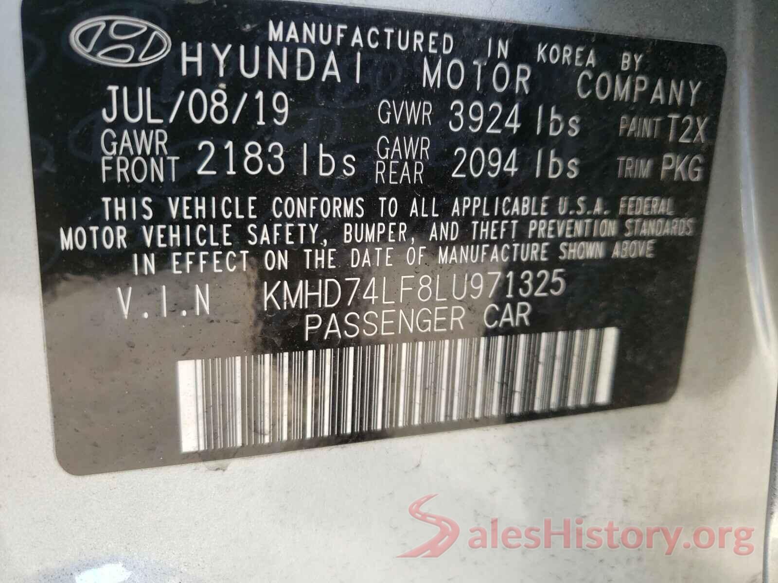 KMHD74LF8LU971325 2020 HYUNDAI ELANTRA