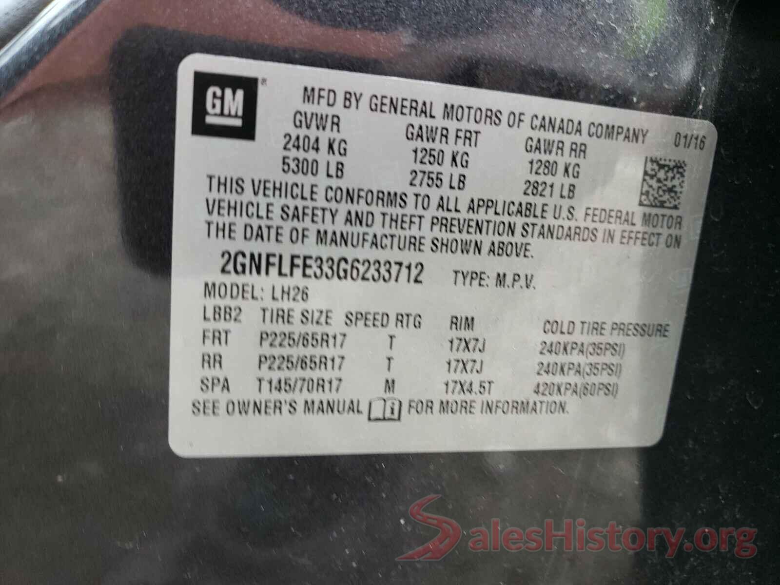 2GNFLFE33G6233712 2016 CHEVROLET EQUINOX