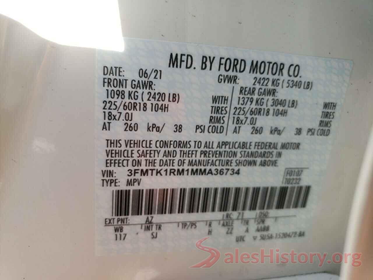 3FMTK1RM1MMA36734 2021 FORD MUSTANG