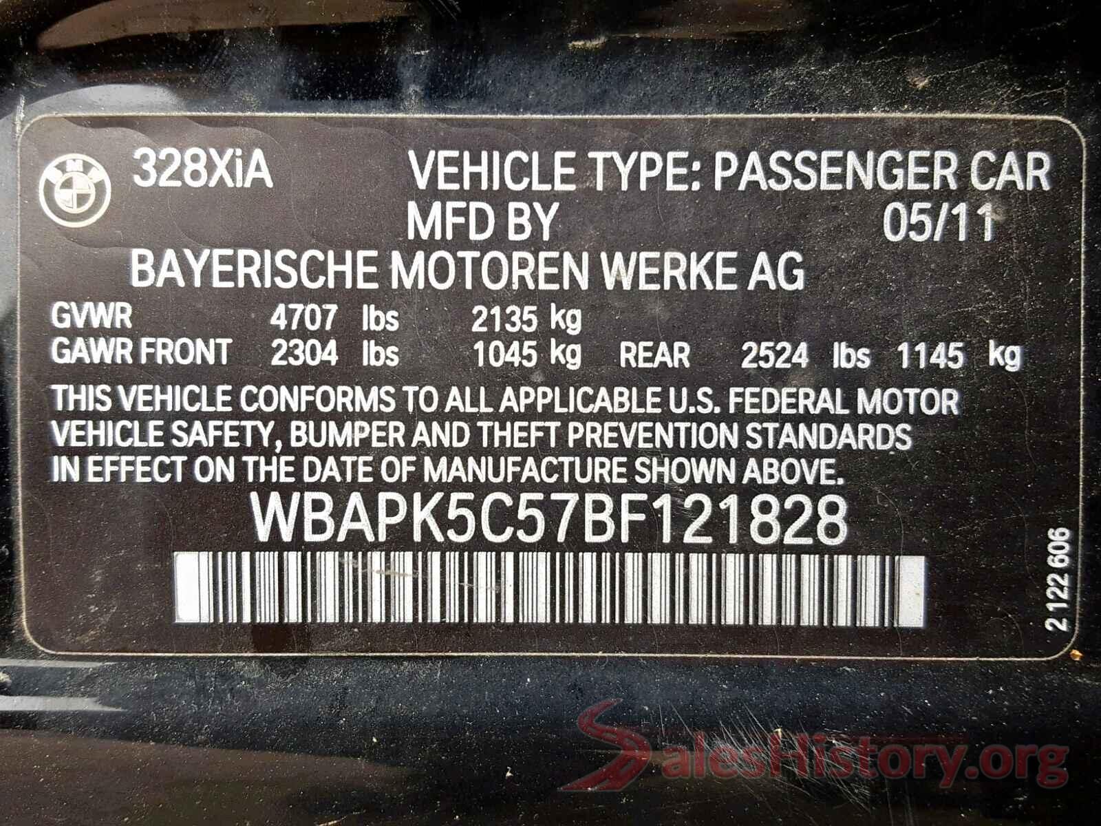 WBAPK5C57BF121828 2011 BMW 3 SERIES