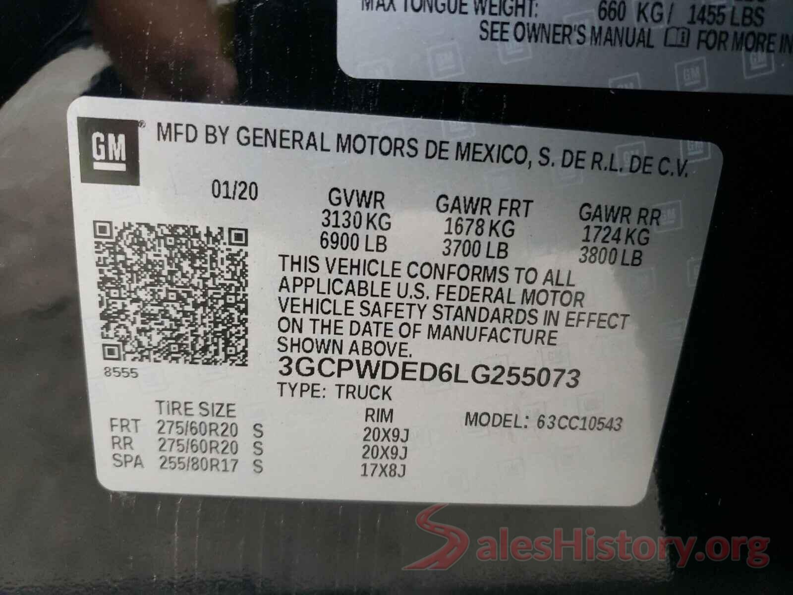 3GCPWDED6LG255073 2020 CHEVROLET SILVERADO