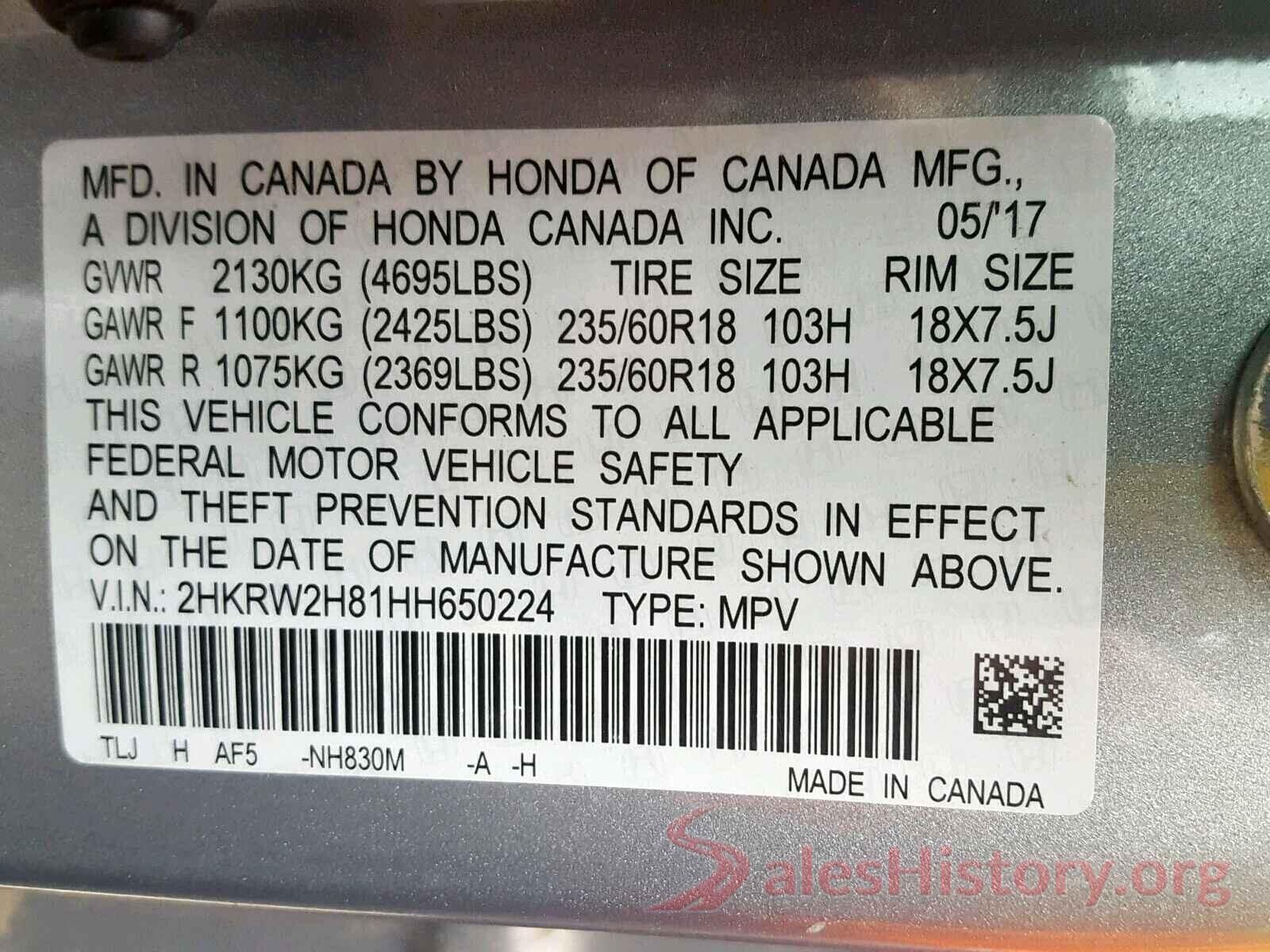 2HKRW2H81HH650224 2017 HONDA CR-V EXL