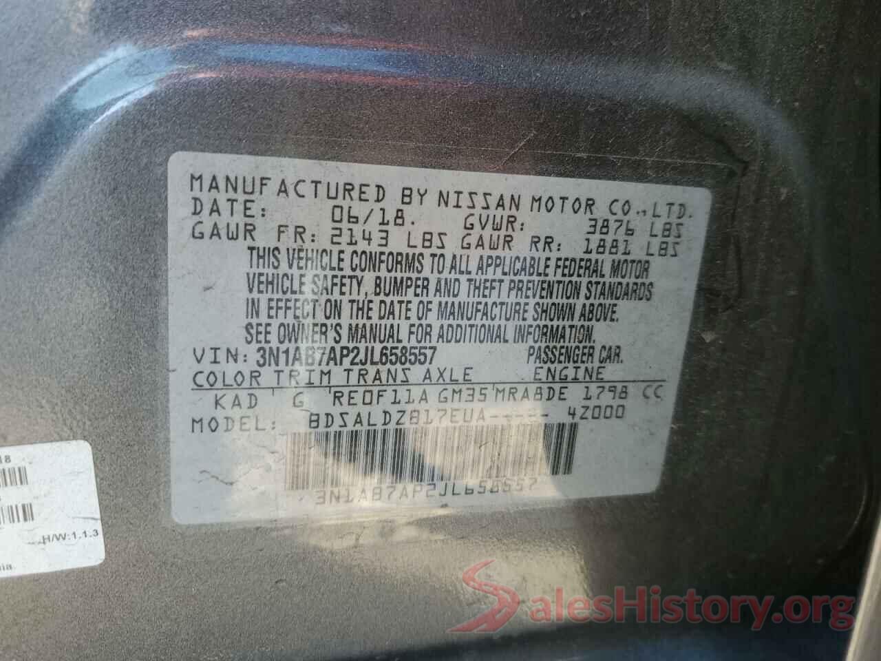 3N1AB7AP2JL658557 2018 NISSAN SENTRA