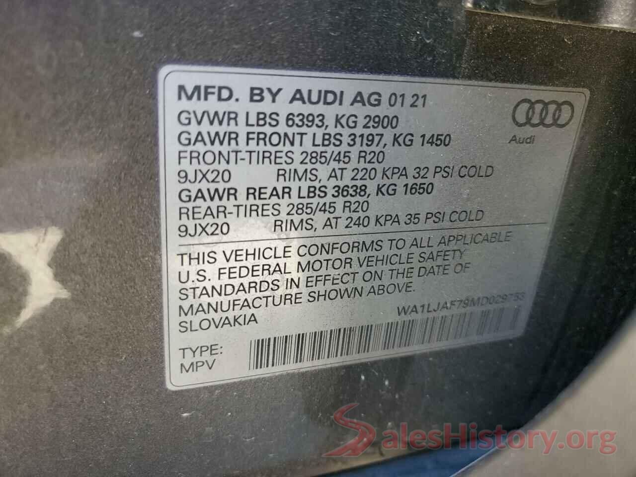 WA1LJAF79MD029753 2021 AUDI Q7