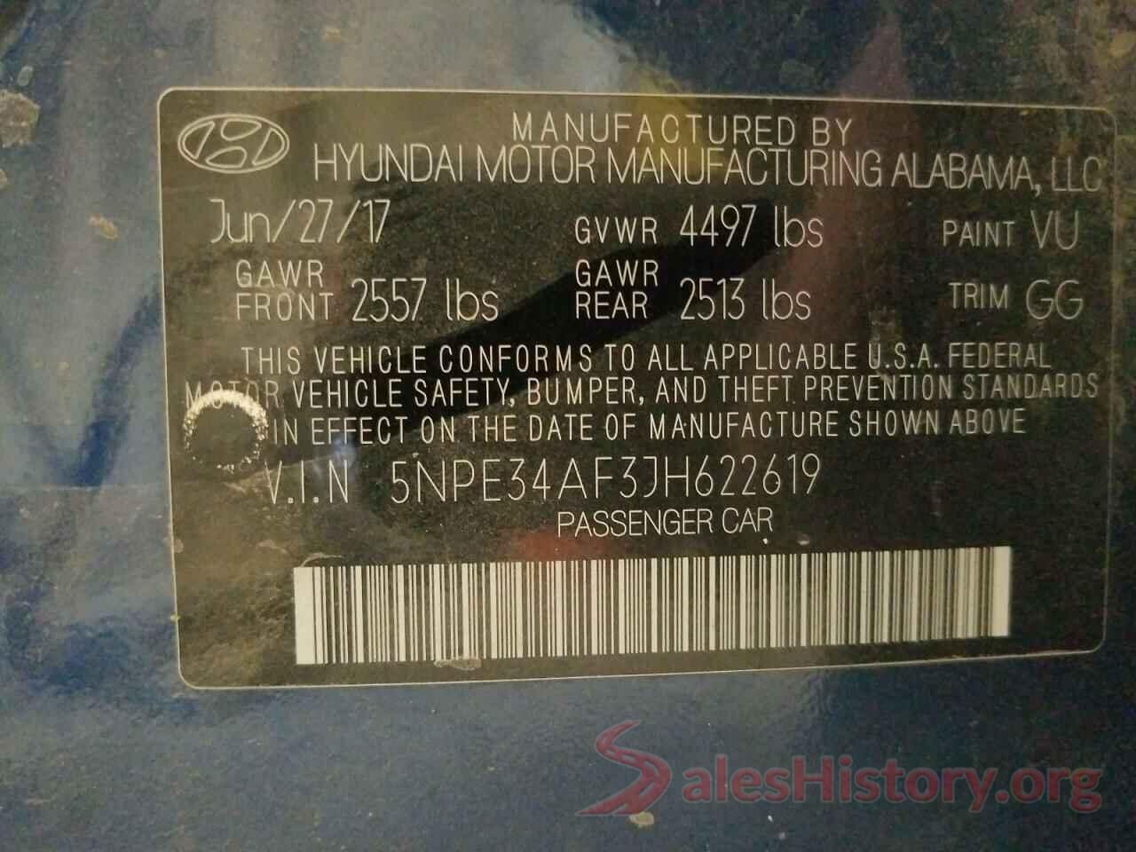 5NPE34AF3JH622619 2018 HYUNDAI SONATA