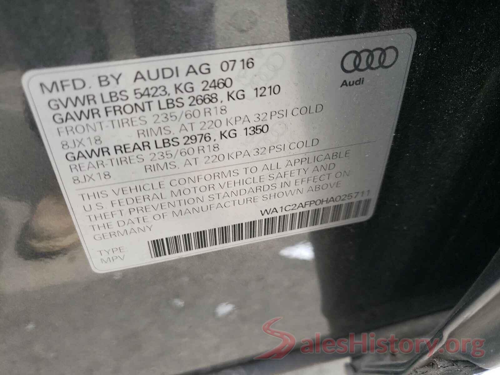 WA1C2AFP0HA025711 2017 AUDI Q5