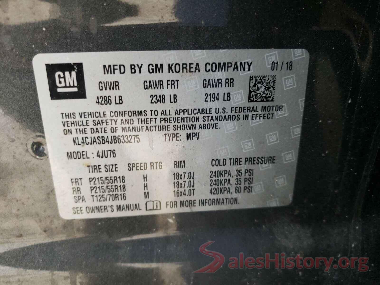 KL4CJASB4JB633275 2018 BUICK ENCORE